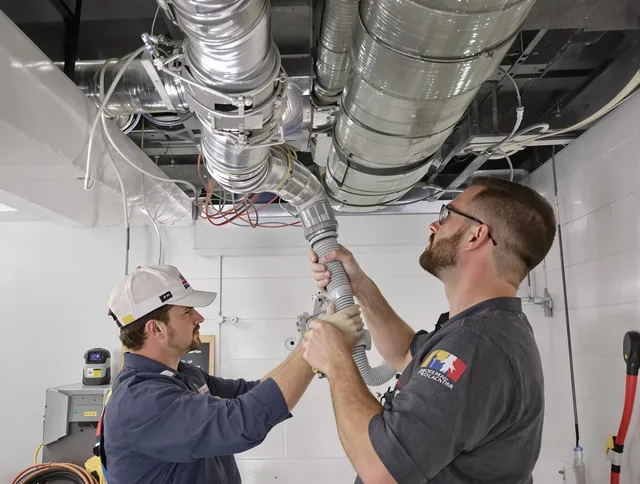 Acushnet Air Duct Cleaning technician performing thorough AC duct cleaning in Acushnet