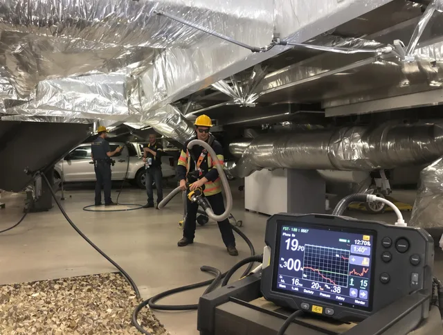 Professional negative pressure duct cleaning by Acushnet Air Duct Cleaning in Acushnet